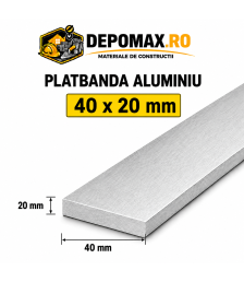 Platbanda aluminiu 40 x 20 mm, 6 metri (EN-AW 6060)